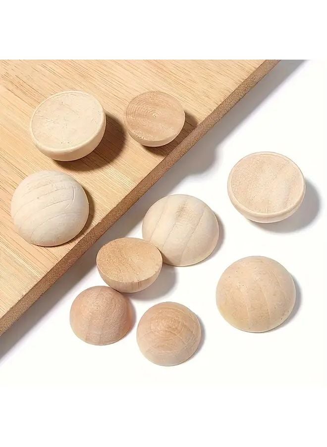 Natural Unfinished Wooden Half Sphere Beads 50mm 5pcs DIY Craft Jewelry Making Supplies - Image 1